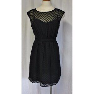 J CREW SLEEVELESS CHIFFON DRESS IN ZIGZAG BLACK SIZE 00 NWT C6602